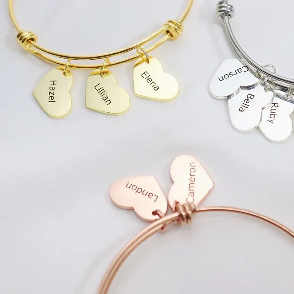 Personalized Engraveable Multi-Name Bangle - Abrahamallen