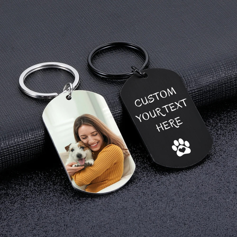 Personalized Picture and Message/Paw Keychain - Abrahamallen