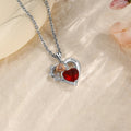 Birthstone Customized Engraveable Name Heart Pendant Necklace - Abrahamallen