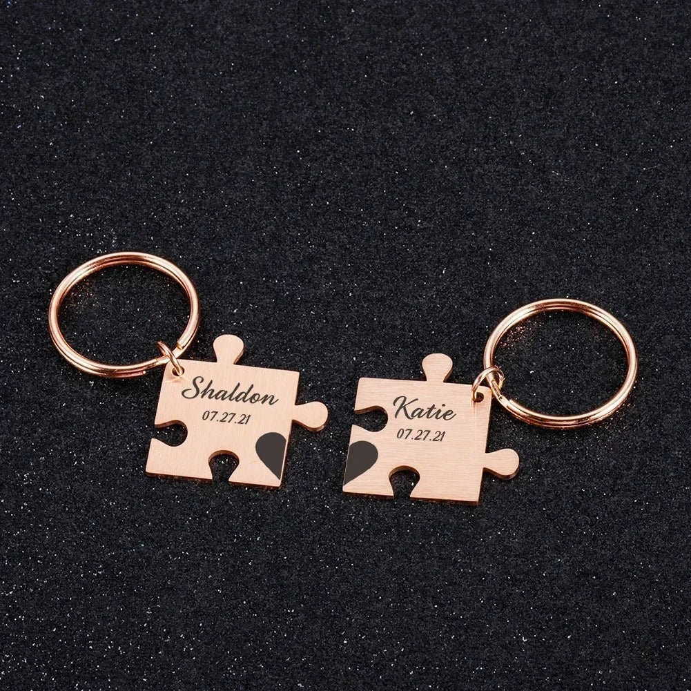 Personalized Couple's Engraved Anniversary's Keychains - Abrahamallen