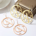 Personalized Double Initials Hoop Earrings - Abrahamallen