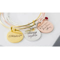 Customized Handwritten Messageplate Birthstone Bangle - Abrahamallen