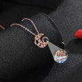 Projection Personalized Photo Moon Pendant Necklace - Abrahamallen