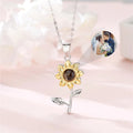 Projection Personalized Flower Photo Pendant Necklace - Abrahamallen