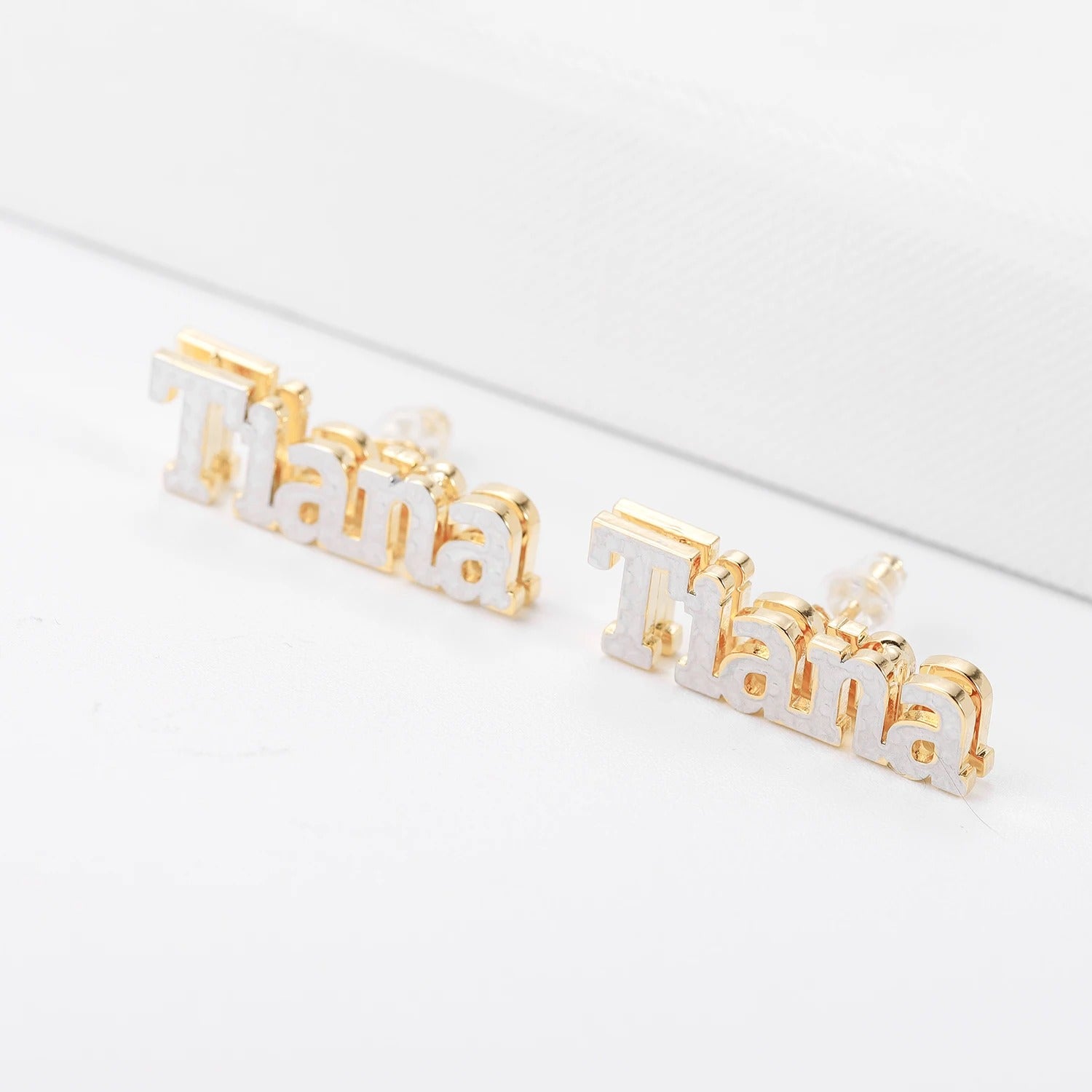 Personalized Minimalist Double-Plated Stud Earrings - Abrahamallen