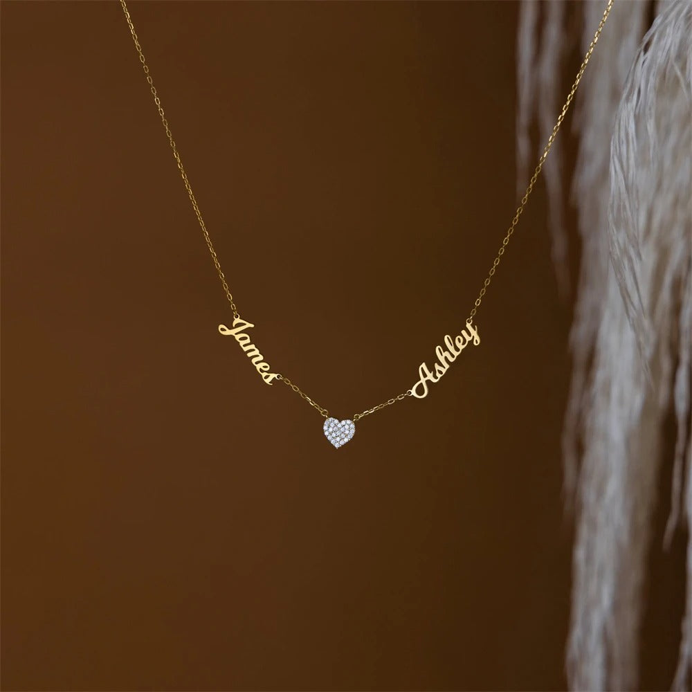 Customized Couple's Names Pendant Necklace - Abrahamallen