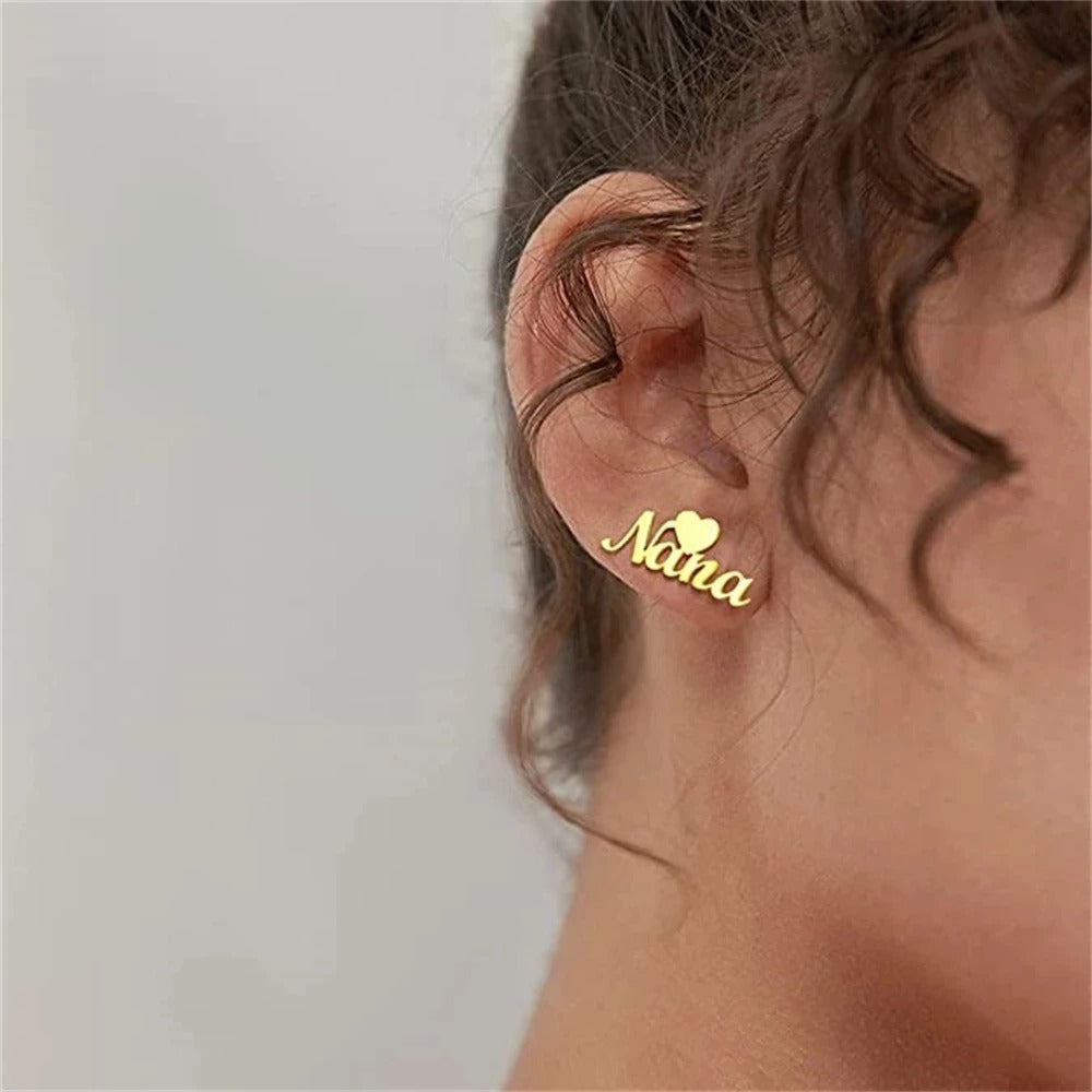 Personalized Name Stud Earrings - Abrahamallen