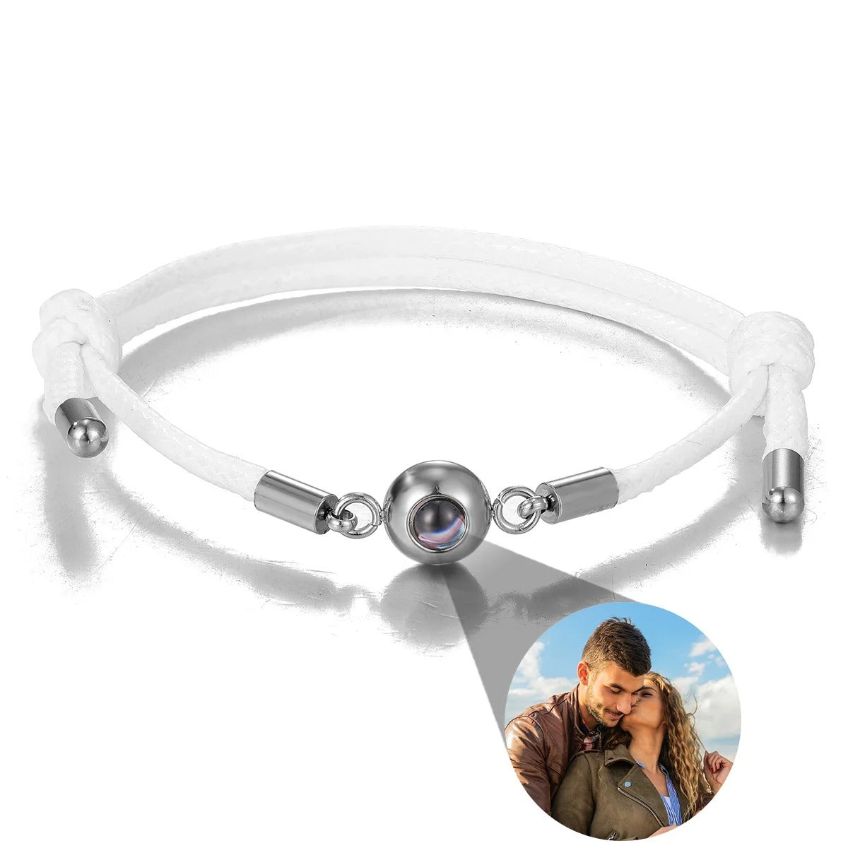 Customized Photo Projection Threaded Adjustable Bracelet - Abrahamallen