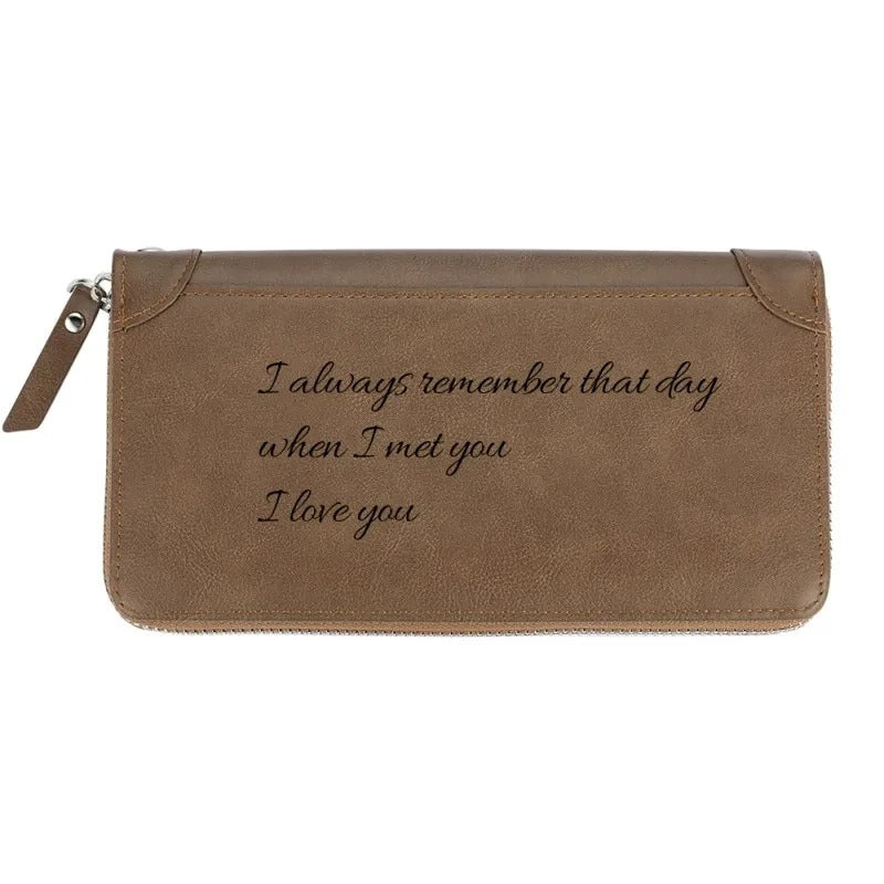 Personalized Engraved and Message Photo Wallet-Gift For Her - Abrahamallen