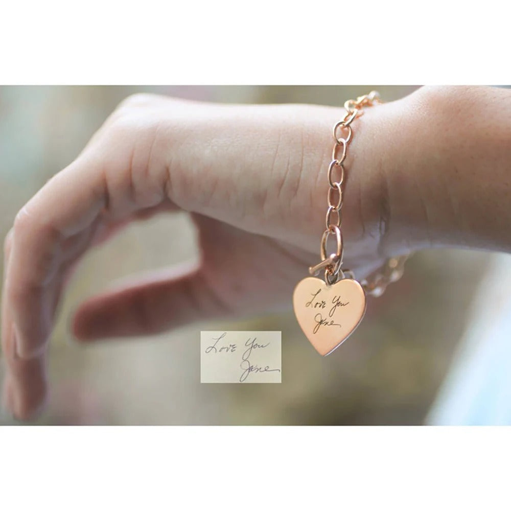 Customized Handwritten Signature Engraveable Message Bracelet - Abrahamallen