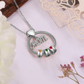 Customized Engraveable Mum 1-5 Name and Birthstone Pendant Necklace - Abrahamallen