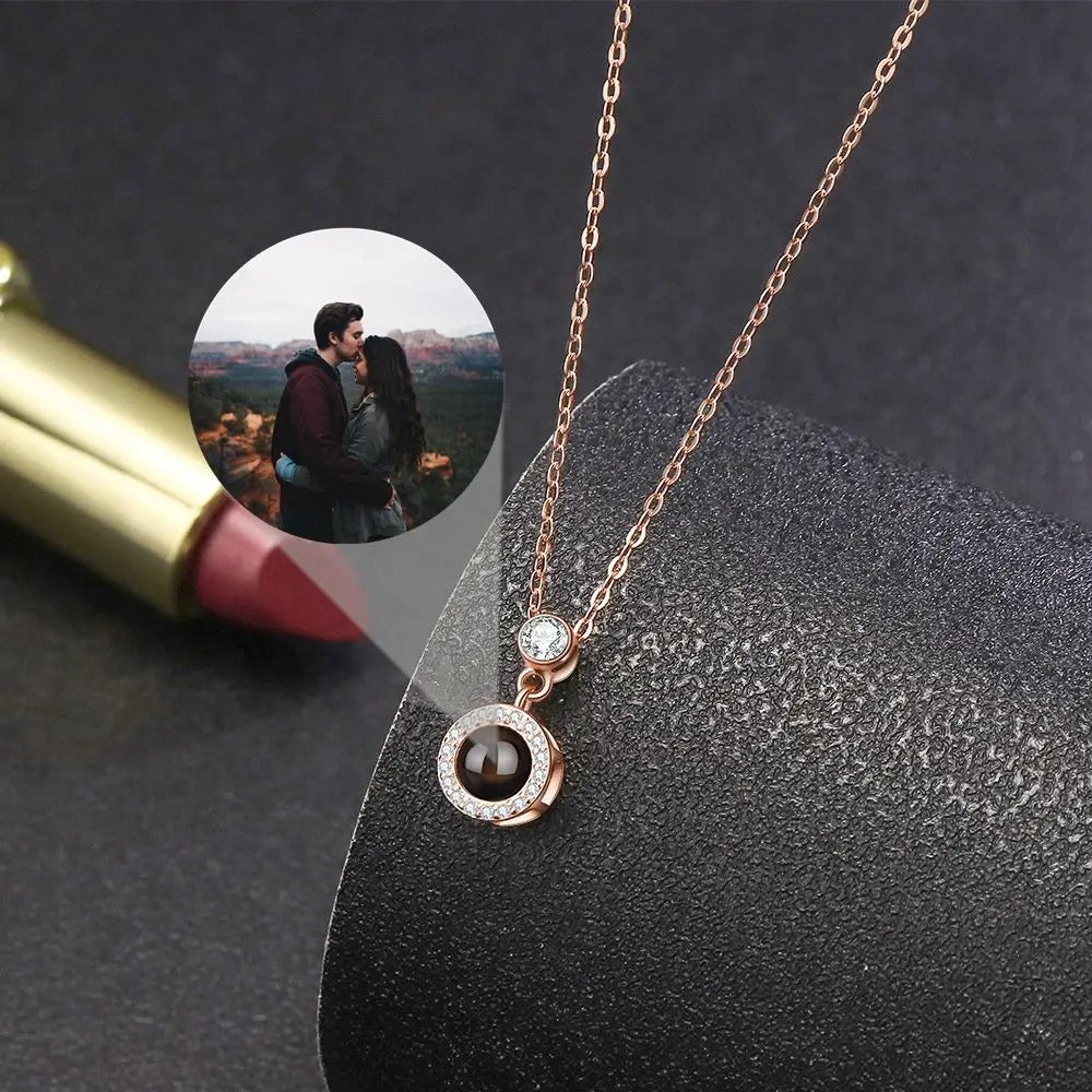 Projection Personalized Dainty Photo Pendant Necklace - Abrahamallen