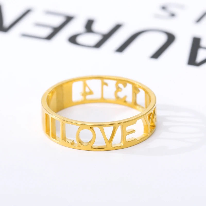 Personalized Engraved Inlay Couple's Rings - Abrahamallen