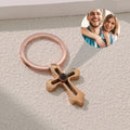 Personalized Projection Cross Keychain - Abrahamallen