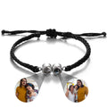 Customized Double Photo Projection Pendant Threaded Bracelet - Abrahamallen