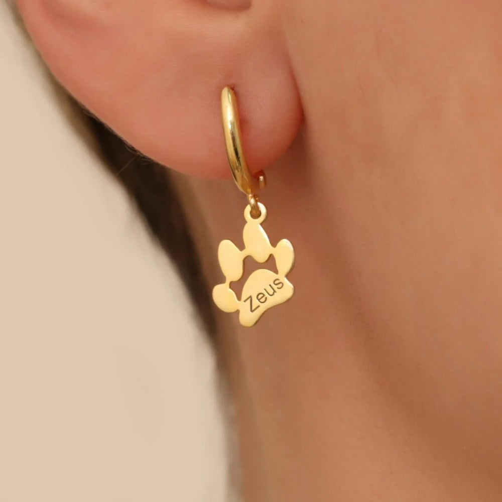 Personalized Pet Claws Names Earrings - Abrahamallen