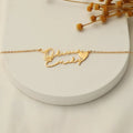 Personalized Cursive 2-Name Heart Pendant Necklace - Abrahamallen