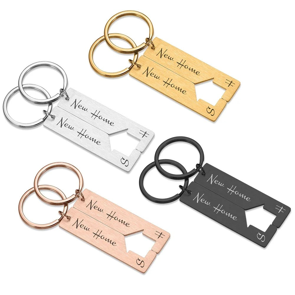 Personalized Couple's Engraved Initial's Keychains - Abrahamallen