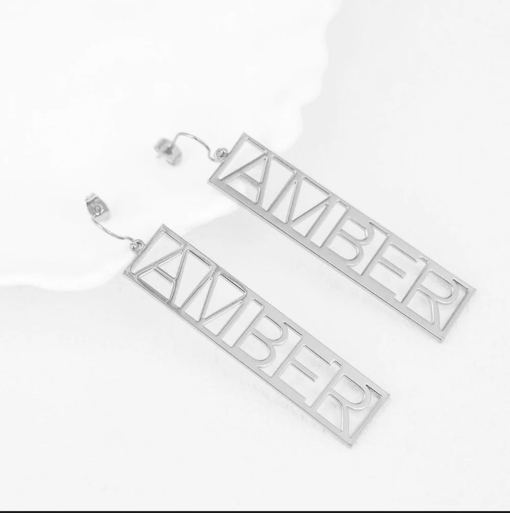 Personalized Large Name Earrings - Abrahamallen