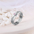 Personalized Inscription and Birthstone Couple's Rings - Abrahamallen