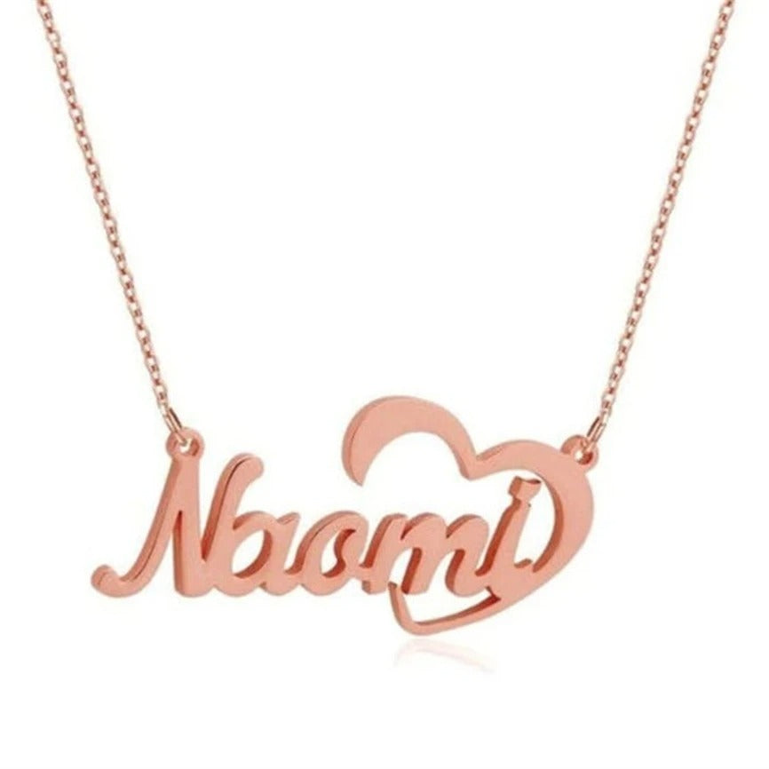 Personalized Name Heart Pendant Necklace - Abrahamallen