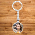 Personalized Daughter Photo Moon Keychain - Abrahamallen