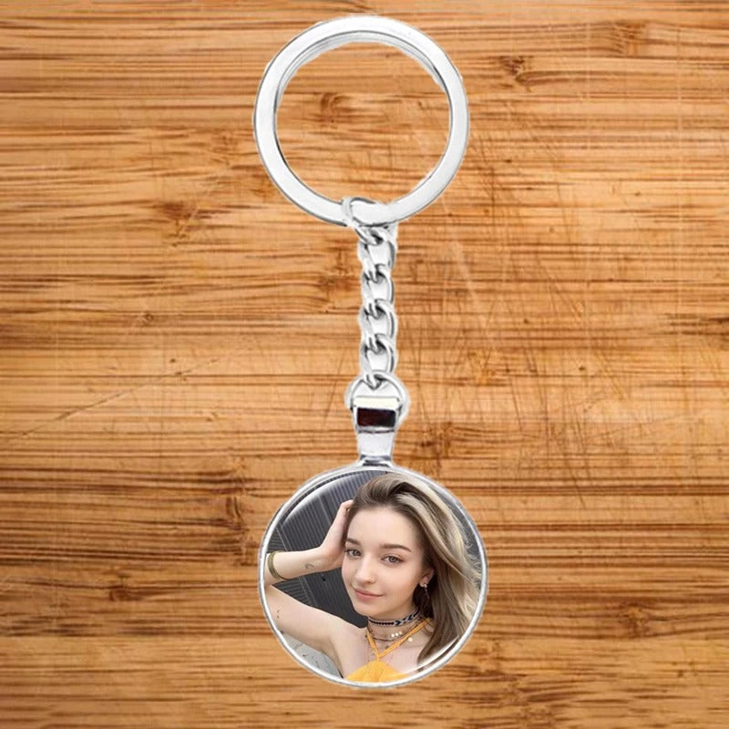 Personalized Daughter Photo Moon Keychain - Abrahamallen