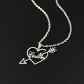 Personalized Arrow Heart Pendant Necklace - Abrahamallen