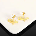 Personalized Rhinestone Stud Name Earrings - Abrahamallen