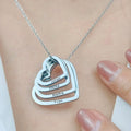 Custom 4 Names Hollow Heart Pendant Necklace - Abrahamallen