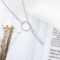 Personalized Long Bar Engraveable Name and Message Pendant Necklace - Abrahamallen