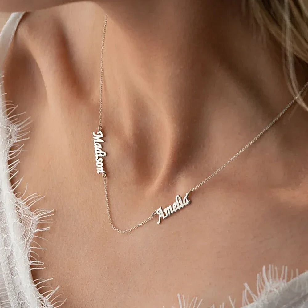 Personalized Necklace Multiple Letters and Name Pendant Necklace - Abrahamallen