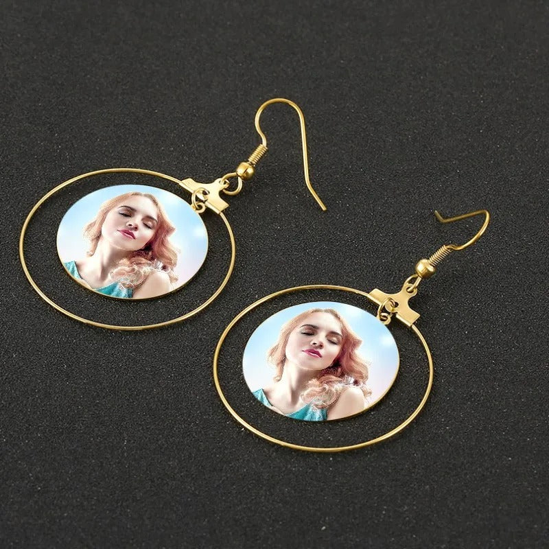 Personalized Round Shaped Hoop Earrings - Abrahamallen