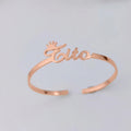 Personalized Crown and Name Cuff Bangle - Abrahamallen