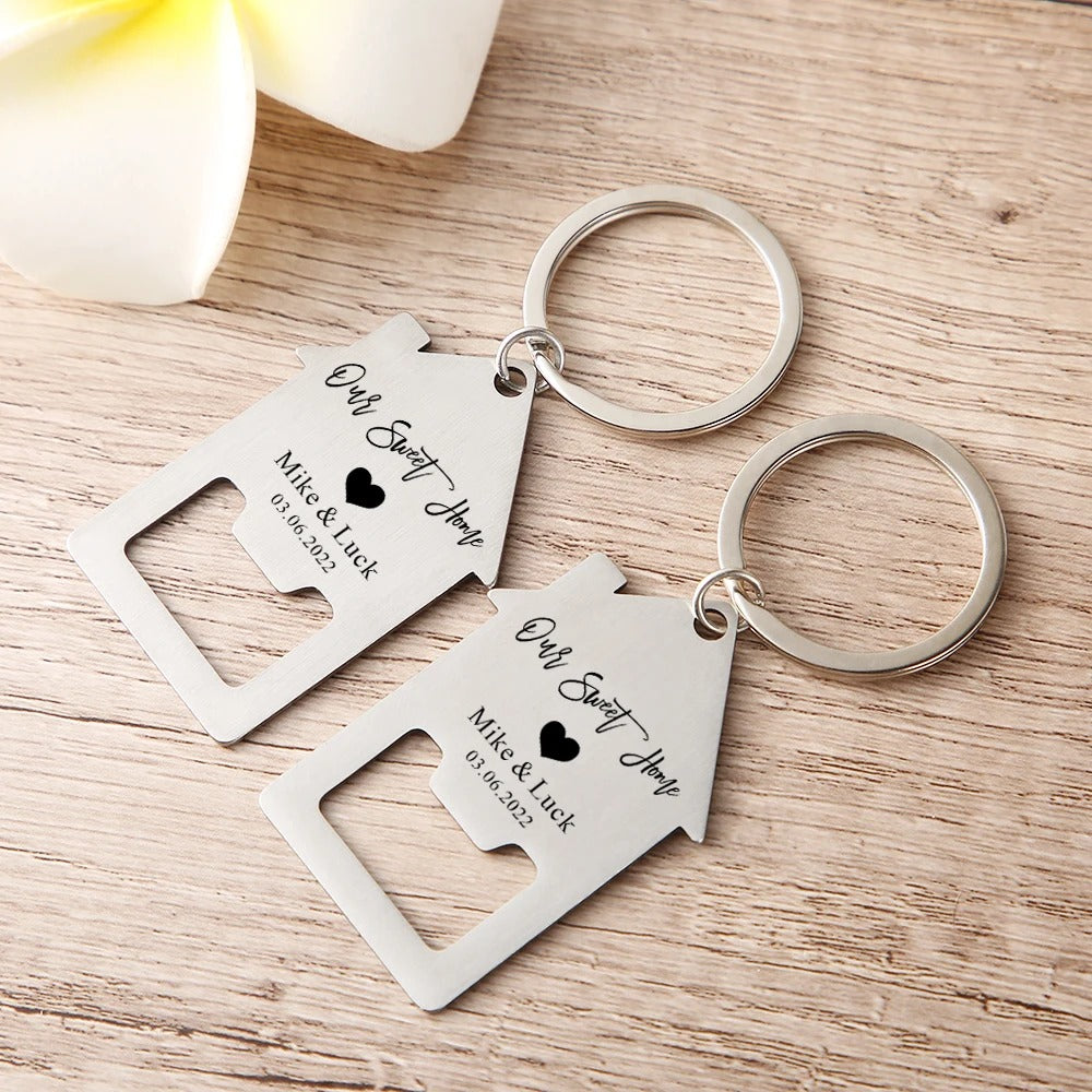 Personalized Couple's Engrave  Names Keychain - Abrahamallen