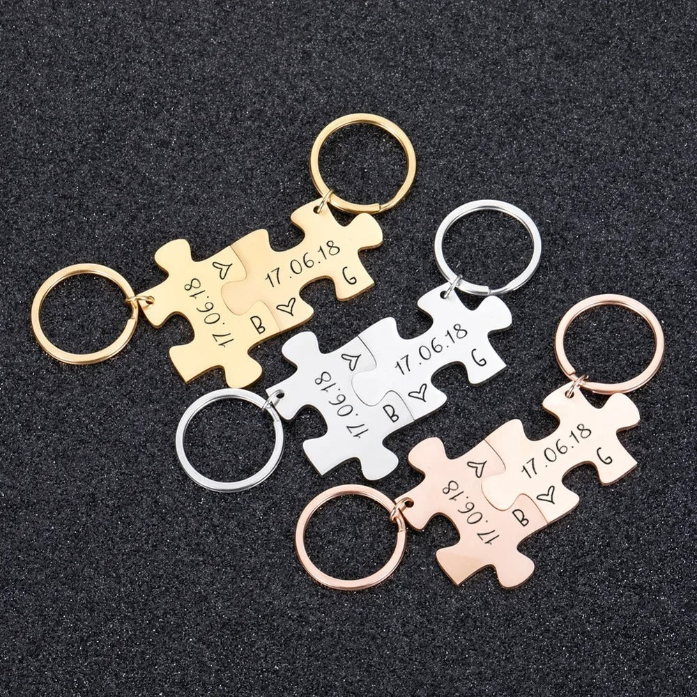 Personalized Couple's Engraved Anniversary's Keychains - Abrahamallen