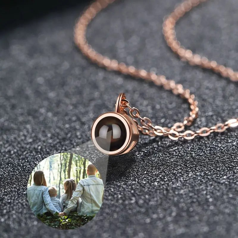 Projection Personalized Dainty Photo Pendant Necklace - Abrahamallen