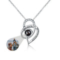 Projection Personalized Heart Photo Pendant Necklace - Abrahamallen