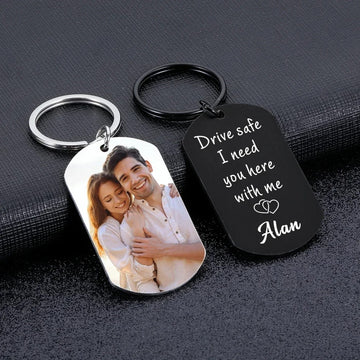 Personalized Photo Inscription and Message Keychains - Abrahamallen