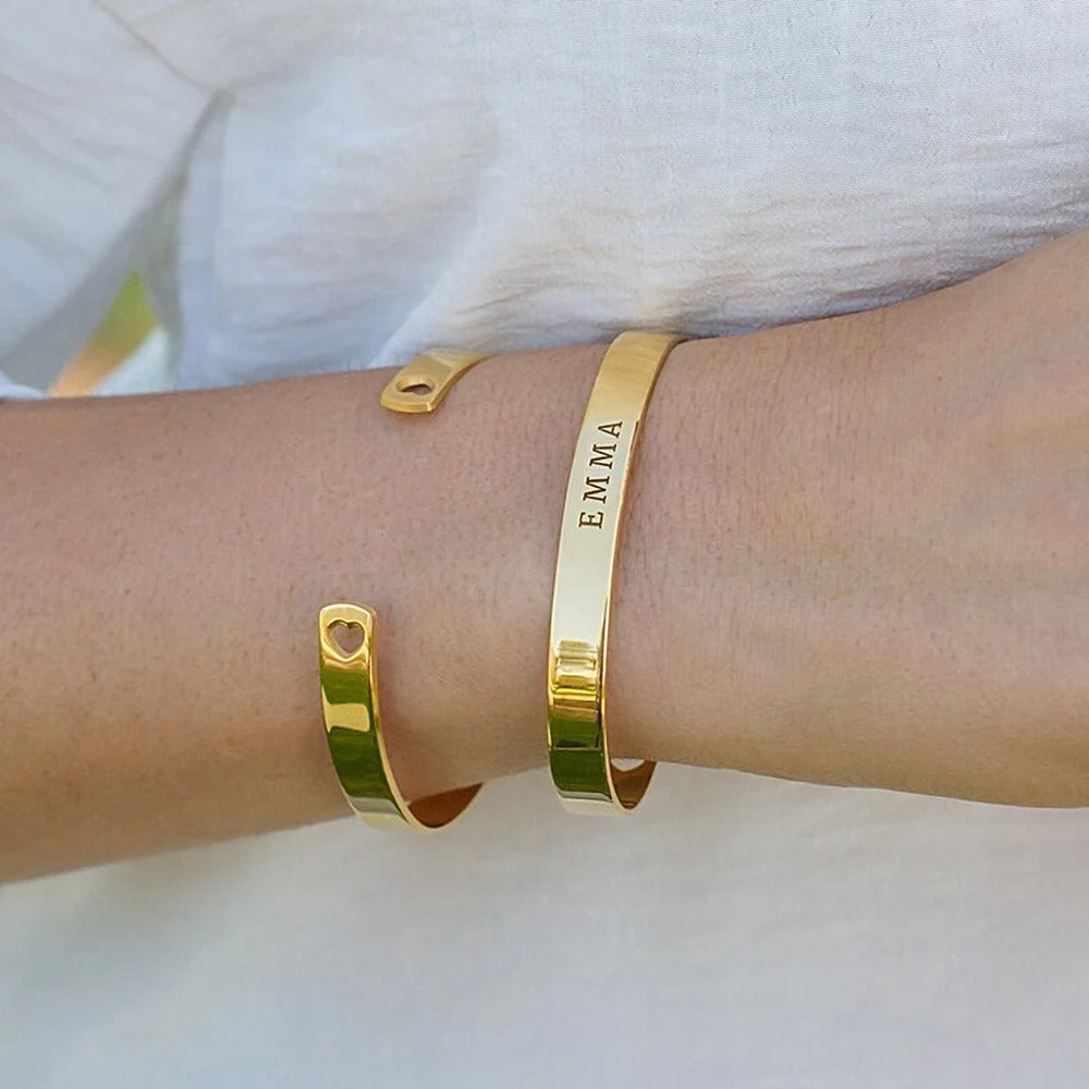 Personalized Engraveable Name Cuff Bangle - Abrahamallen