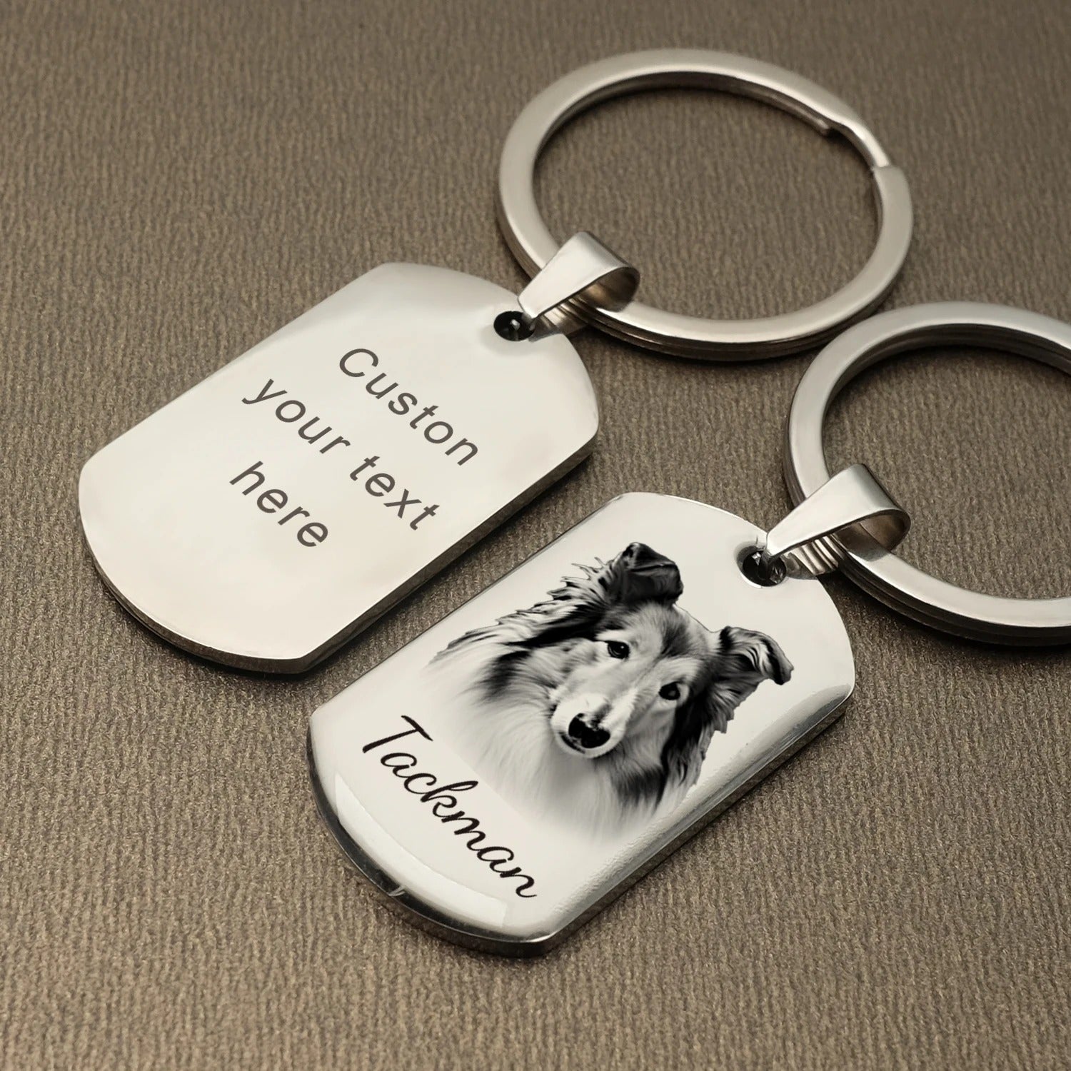 Personalized Engraved Photo and Message Keychain - Abrahamallen