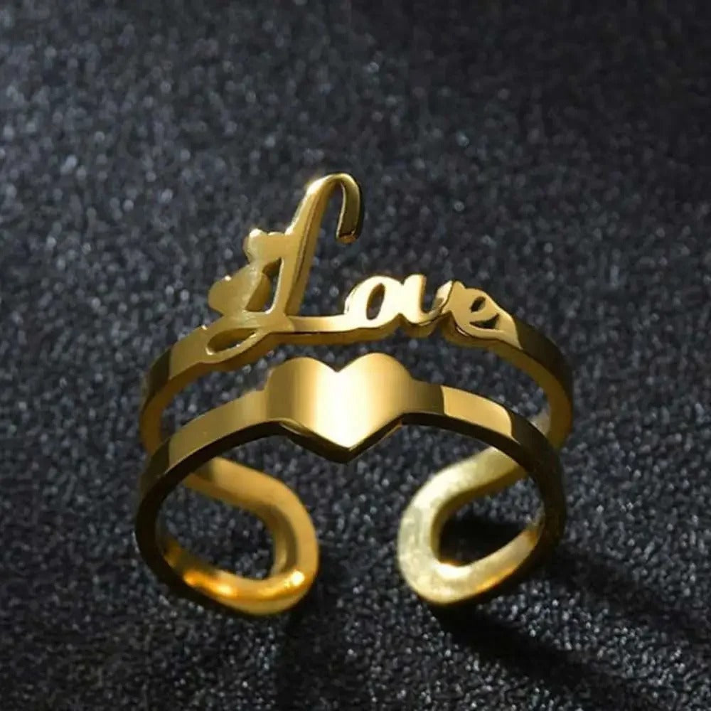 Personalized Name and Heart Ring - Abrahamallen