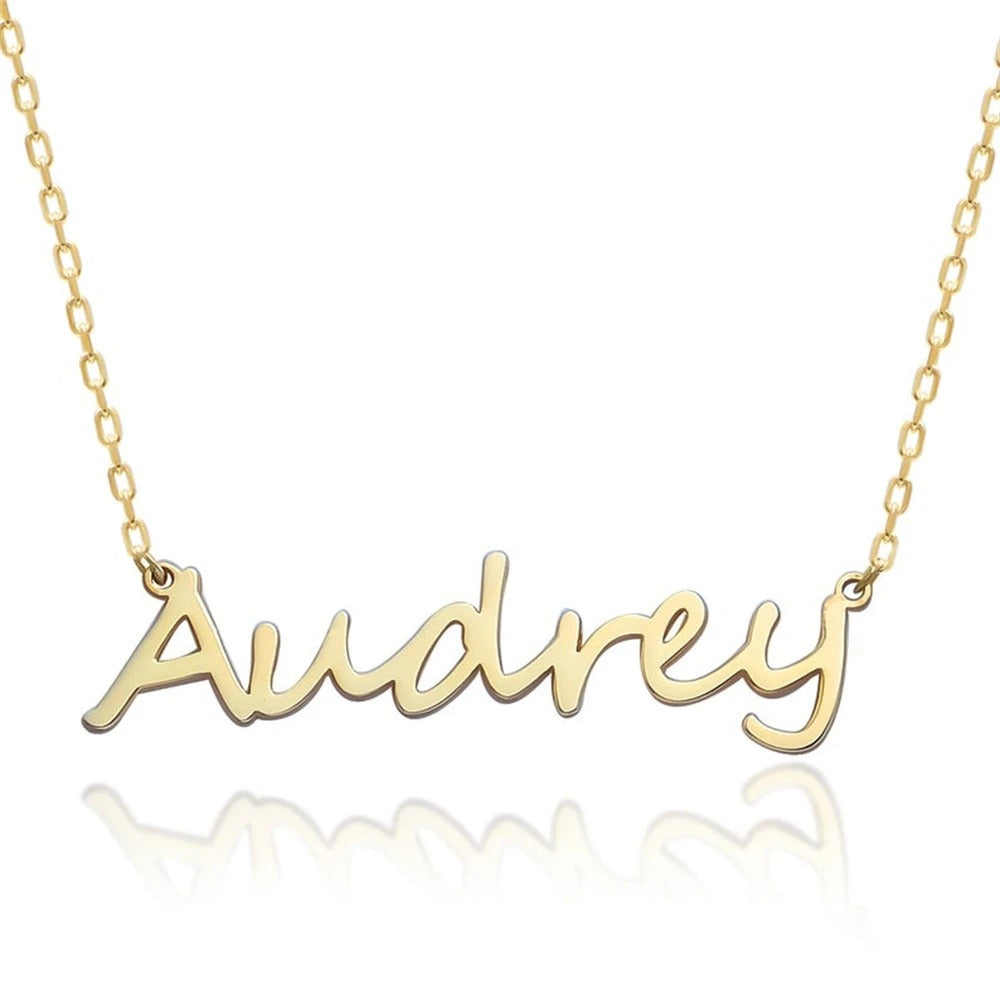 Personalized Cursive Letters Pendant Necklace - Abrahamallen