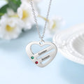 Customized Engraveable 2-4 Family Names and Birthstones Pendant Necklace - Abrahamallen