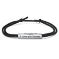 Personalized Engraveable Name Bar Black Adjustable Rope Chain Bracelet - Abrahamallen