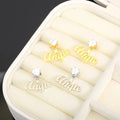 Personalized Rhinestone Stud Name Earrings - Abrahamallen