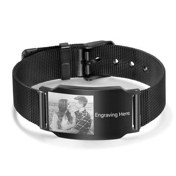 Personalized Black Photo custom Watchband Wristband Bracelets - Abrahamallen