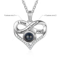 Projection Personalized Message Photo Heart Pendant Necklace - Abrahamallen