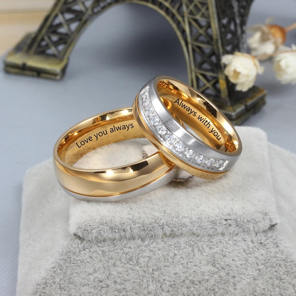 Personalized Inscription Couple's Rings - Abrahamallen