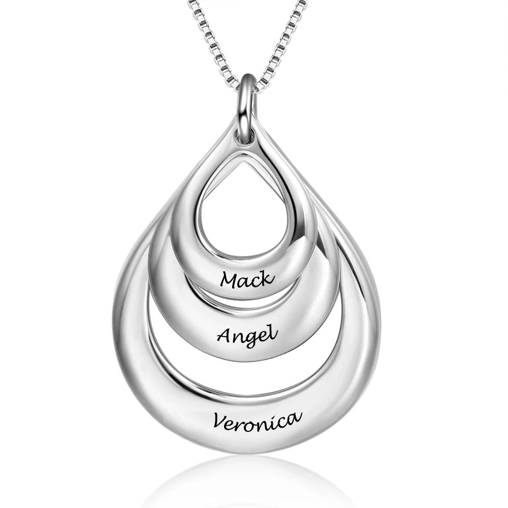 Personalized Waterdrop Name Pendant Necklace - Abrahamallen